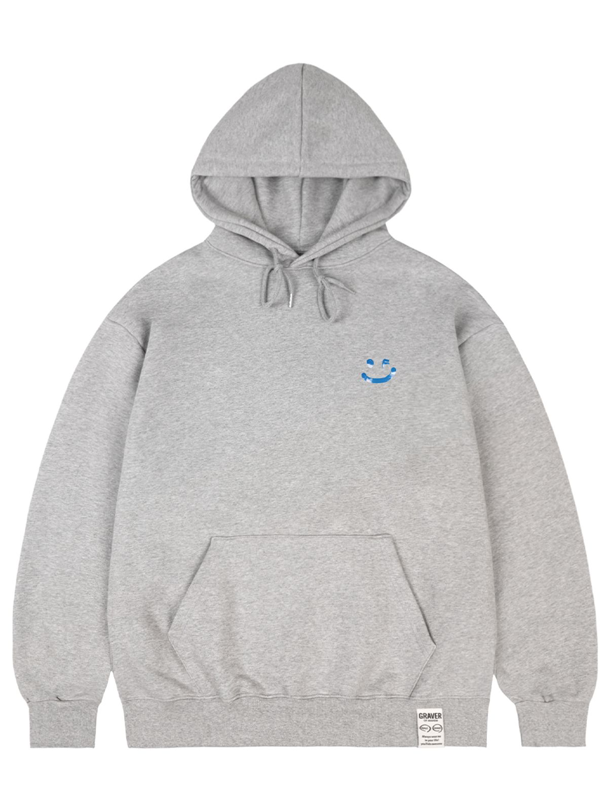 그레이버(GRAVER) [UNISEX]SKY 구름 드로잉스마일 후드티_그레이