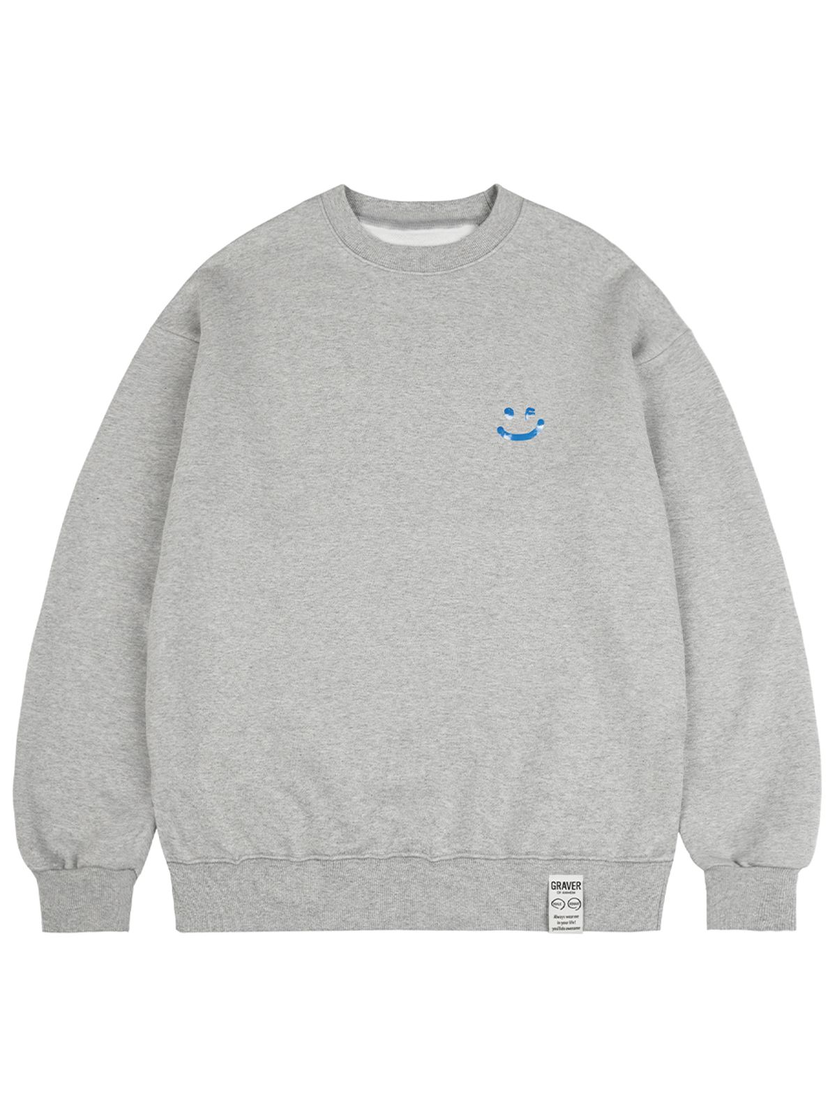 그레이버(GRAVER) [UNISEX]SKY 구름 드로잉스마일 맨투맨_그레이
