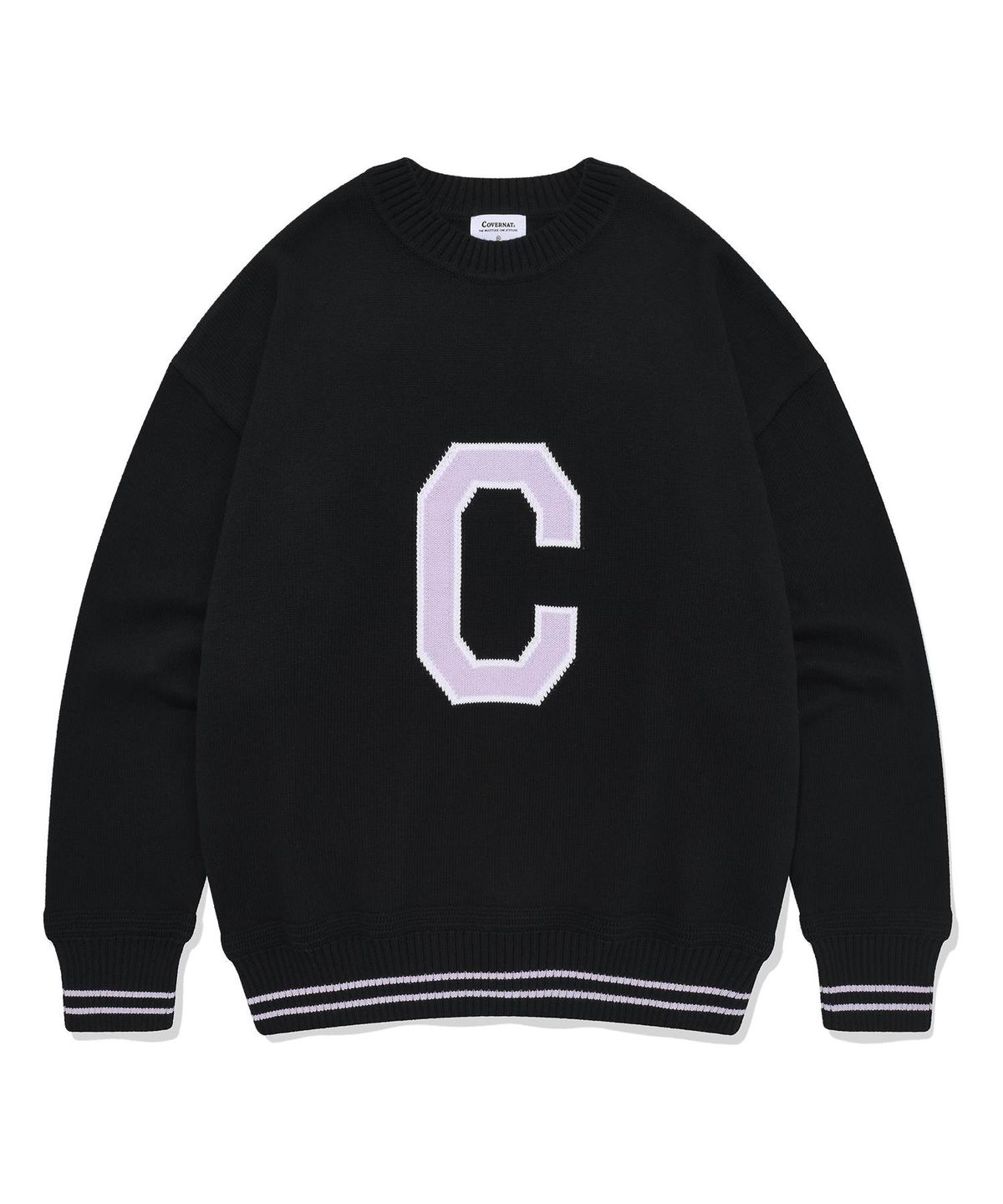 커버낫(COVERNAT) C 로고 크루넥 니트 블랙