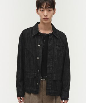 버티컬 데님 초어 자켓 [그라파이트]