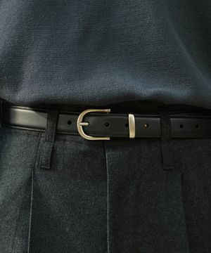 미니멀 리얼 레더 벨트 [블랙]