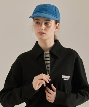 UNI 베이직 하프 집업 맨투맨 블랙 LYTS0102