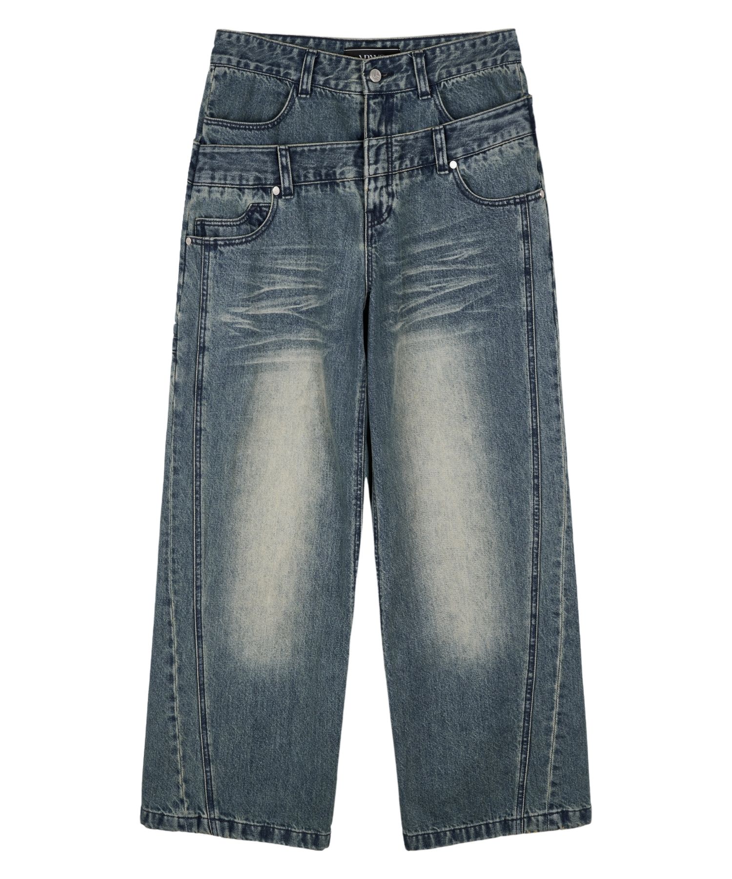 【THE COLDEST MOMENT】TCM curved raw denim pants THE COLDEST MOMENT ♥ TCM curved raw denim pants
