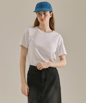 여성 프리미엄 40수 라운드넥 반팔티셔츠 화이트 LATS0211