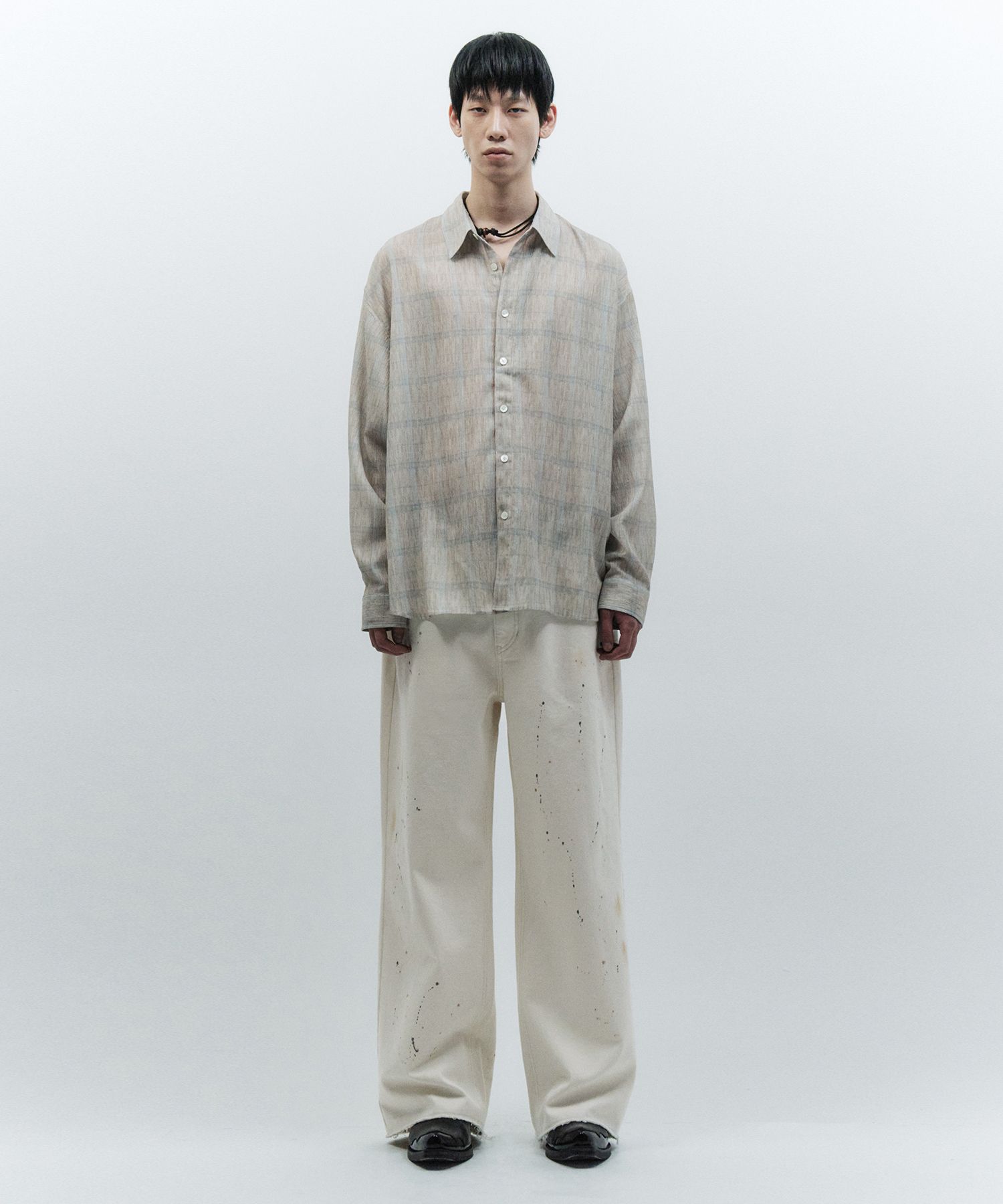 MUSINSA | INSILENCE Stained Painting Denim Pants BLUE