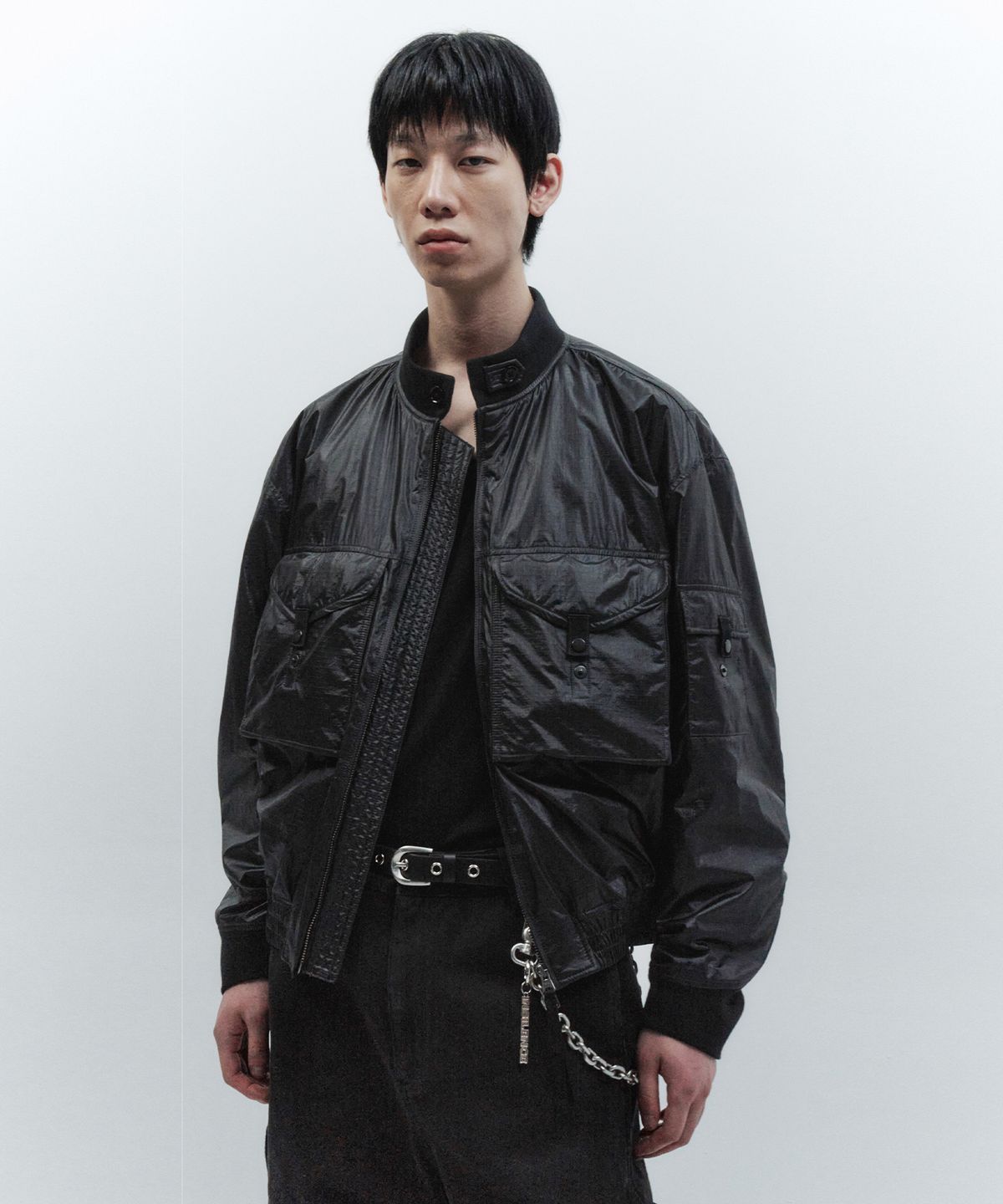 인사일런스(INSILENCE) 립스탑 웹 플라이트 자켓 BLACK