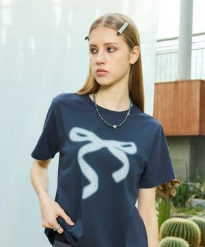 L9 RIBBON T-SHIRT(NAVY)