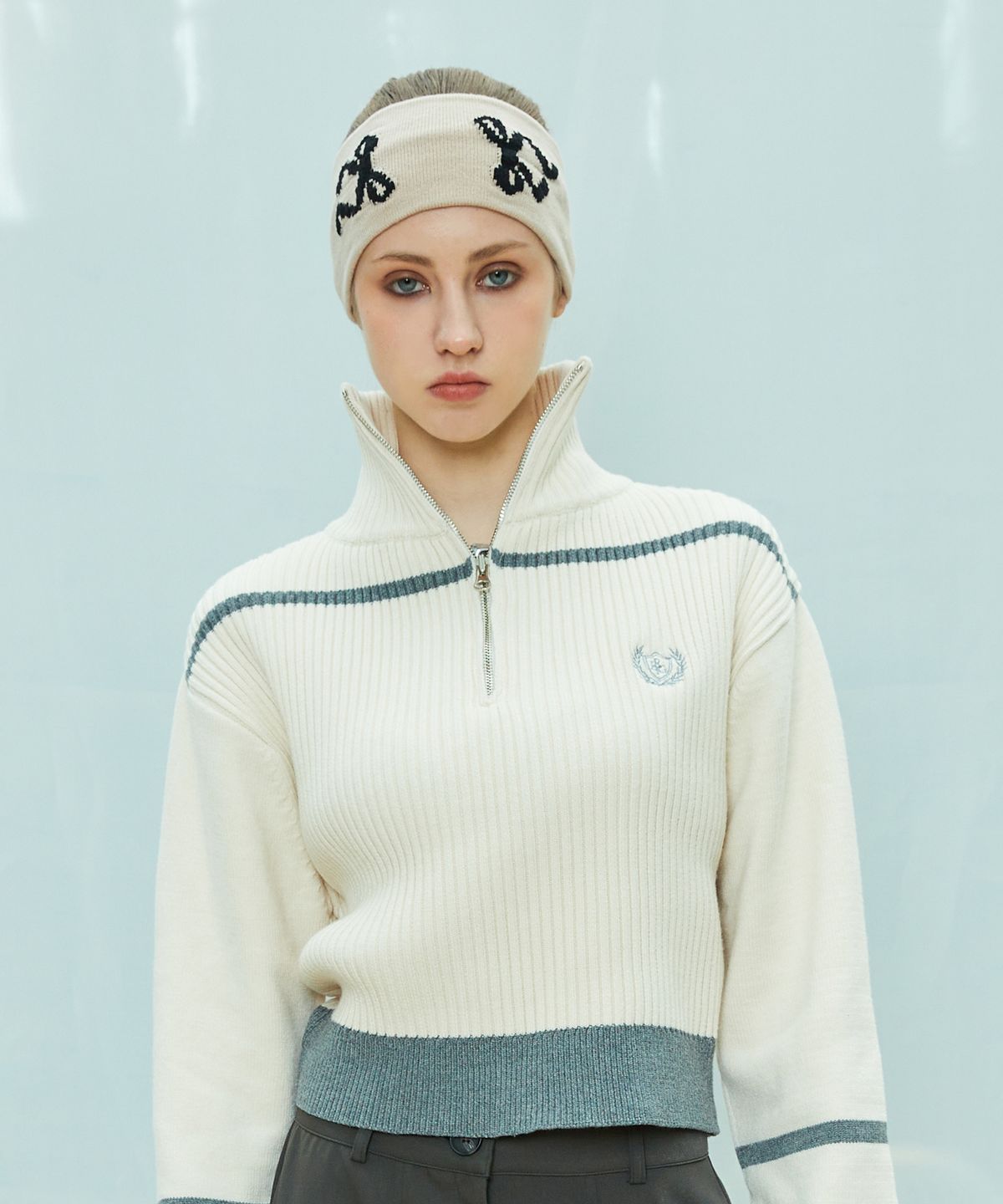 라티젠(LARTIGENT) L9 HALF ZIP-UP KNIT(IVORY)