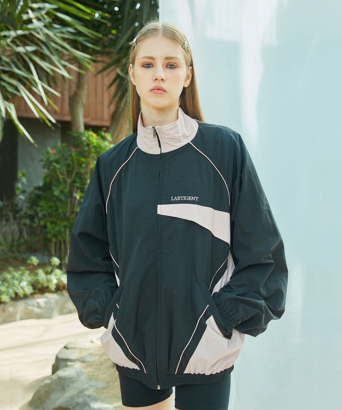 라티젠(LARTIGENT) L9 COLOURWAY NYLON JACKET(BLACK)