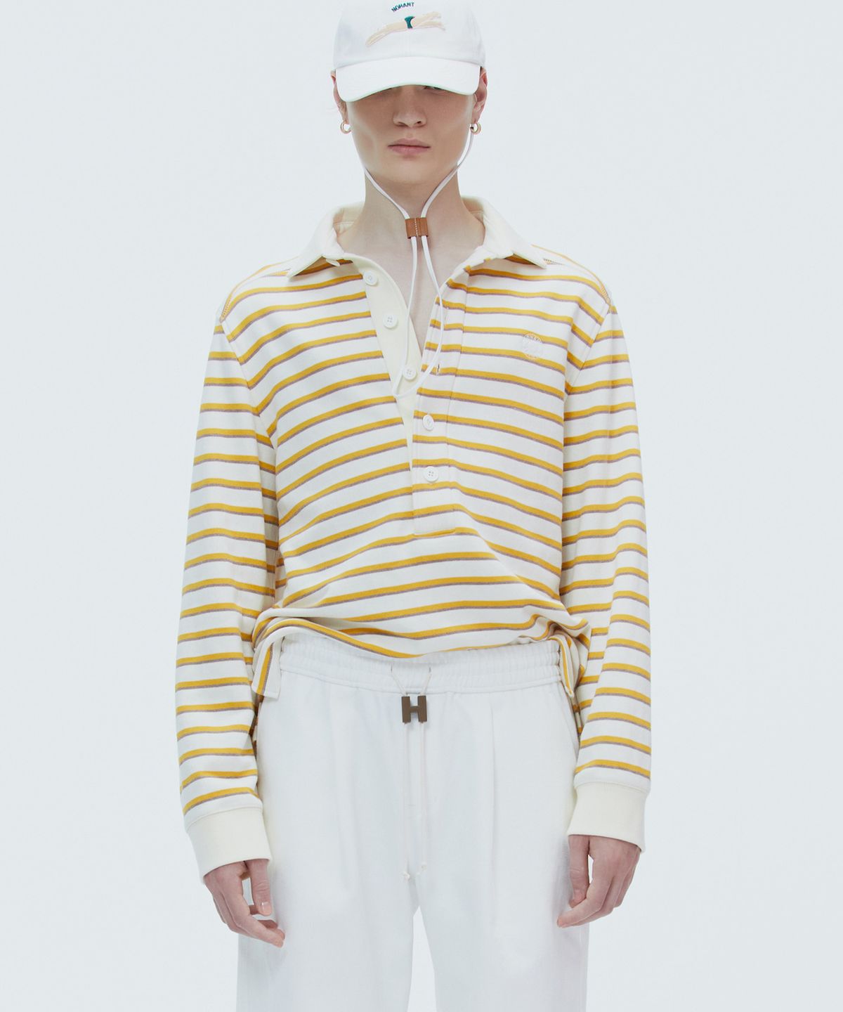 노앙(NOHANT) STRIPE RUGBY SHIRT STRIPE-YELLOW