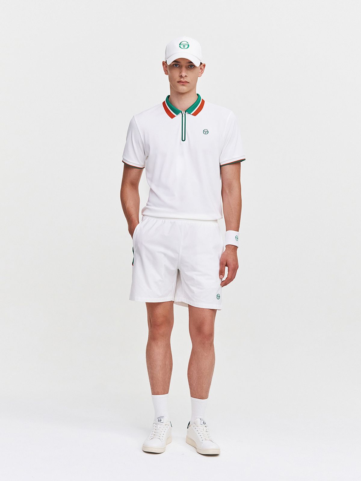 세르지오 타키니(SERGIO TACCHINI) M 플래그 반팔 폴로 셔츠 (White)