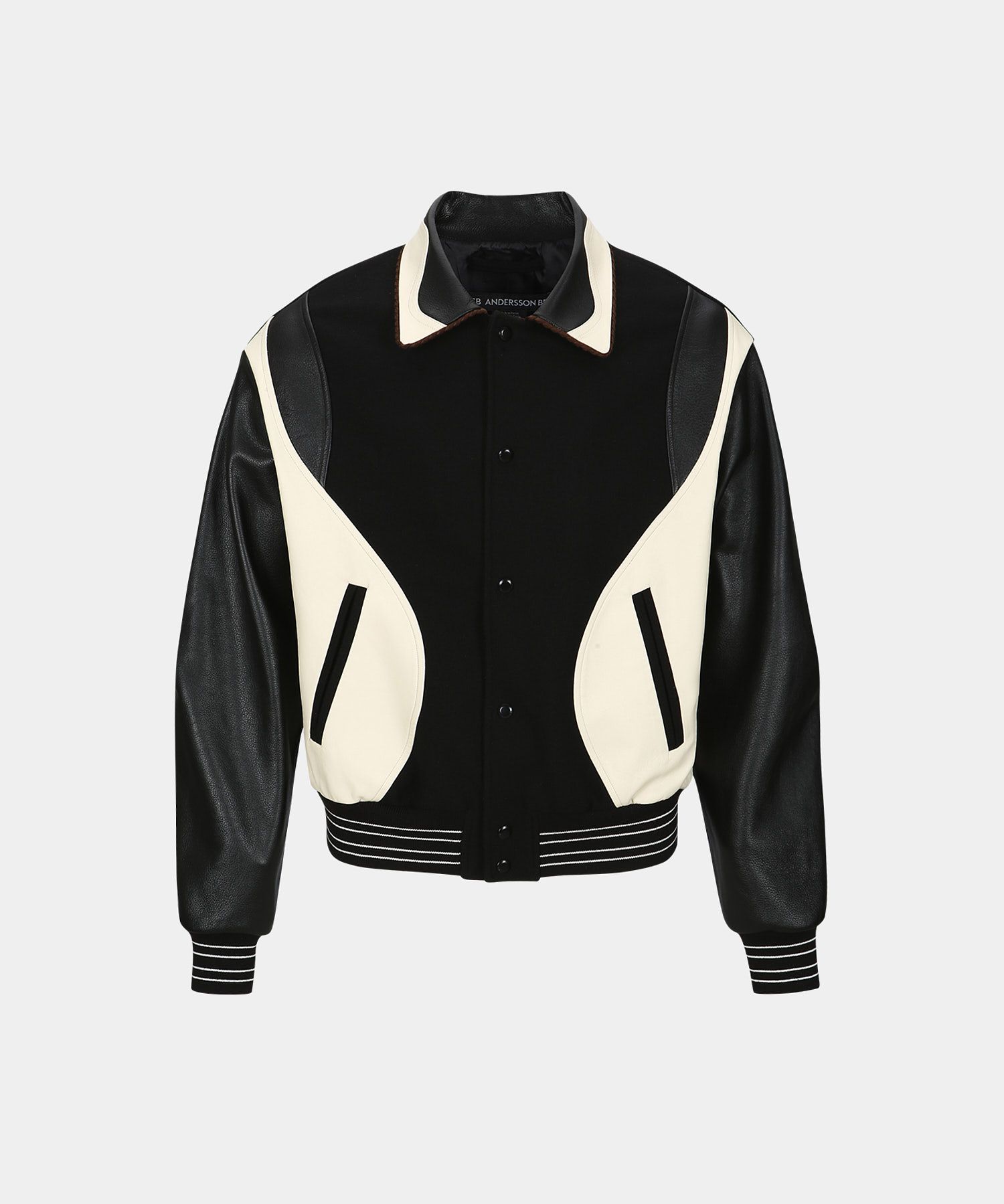 MUSINSA公式 | ANDERSSON BELL Robin varsity jacket awa584m(BLACK)