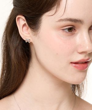 마벨 리본 큐빅 이어링