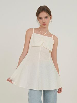 네크 스트링 포인트 레이어드 블라우스 NEW5XB220