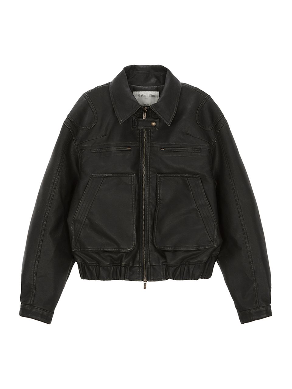 MUSINSA | MATIN KIM BIG POCKET FAUX LEATHER BOMBER JUMPER FOR 
