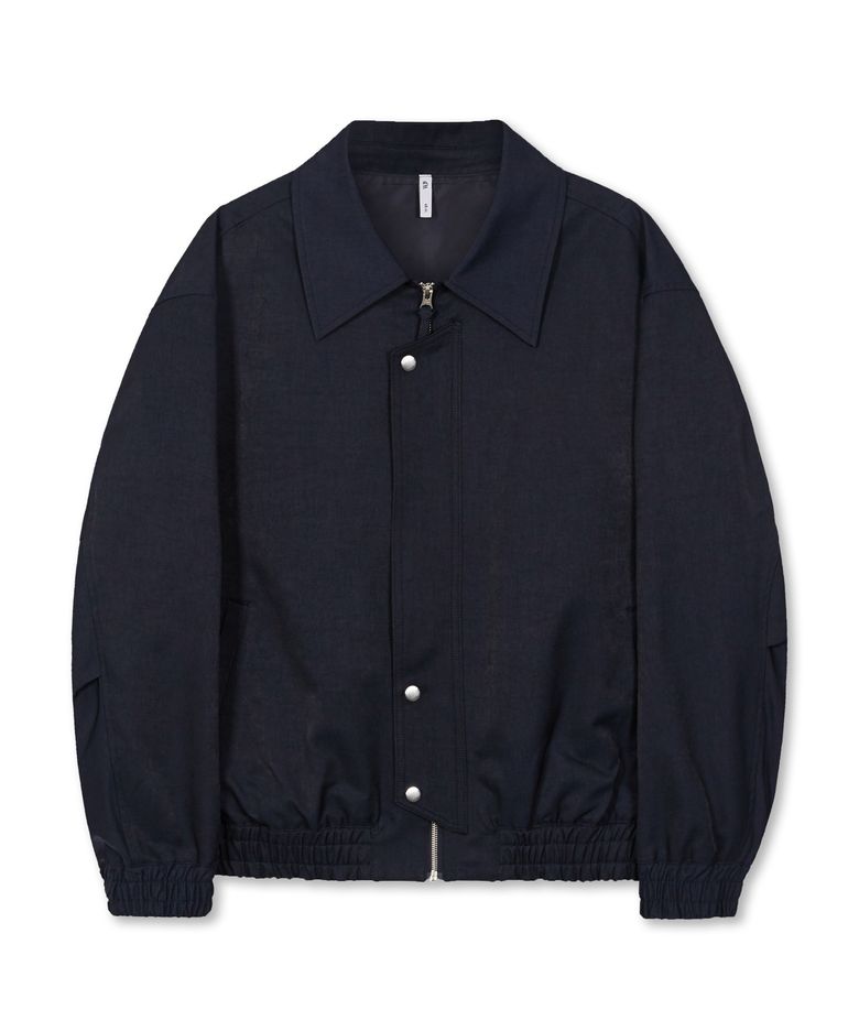 오버사이즈 플라켓 새틴 블루종 NAVY