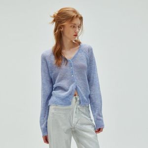 멀티 모헤어 자수 가디건-스카이블루