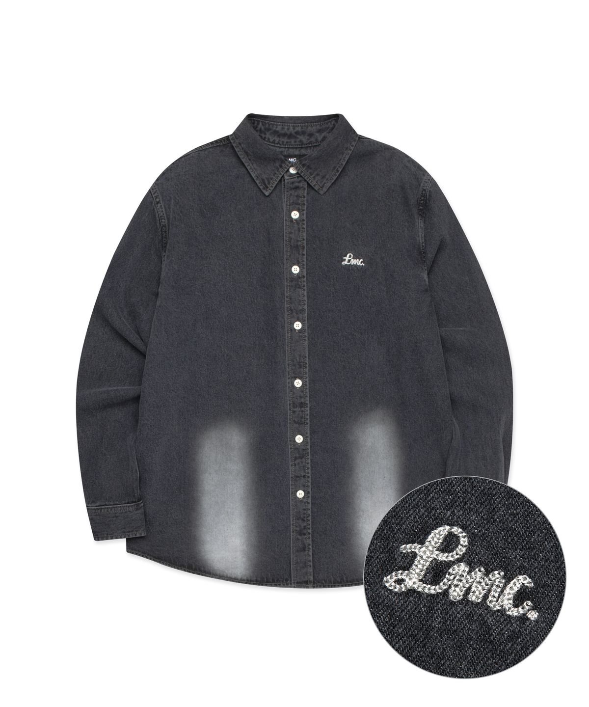 엘엠씨(LMC) BRUSH WASHED DENIM SHIRT black