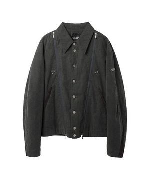 Black Creased Opening Jacket