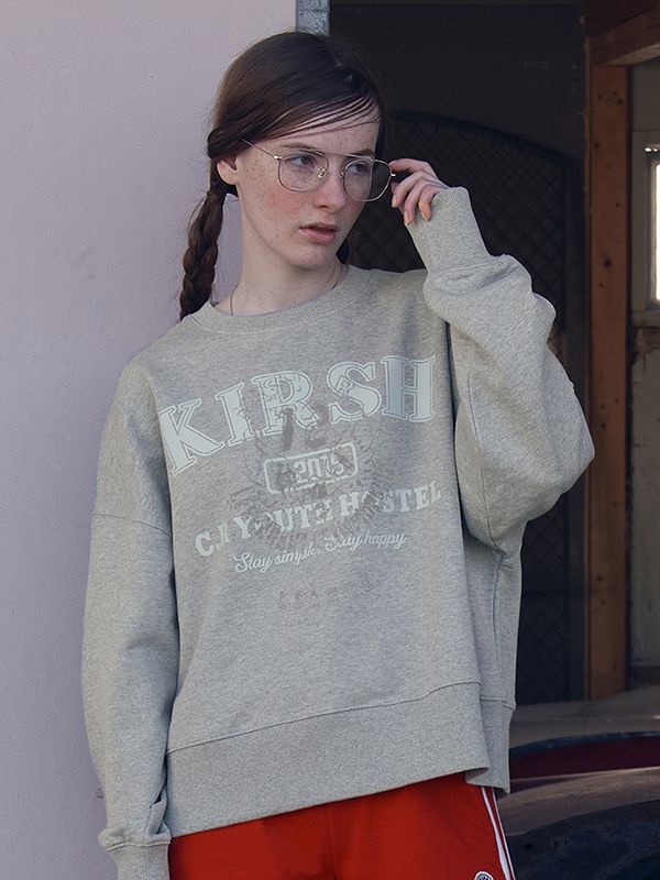 [ KIRSH ]★UNI VINTAGE GRAPHIC SWEATSHIRT MUSINSA | KIRSH Uni Vintage Graphic Sweatshirt [Melange Gray]