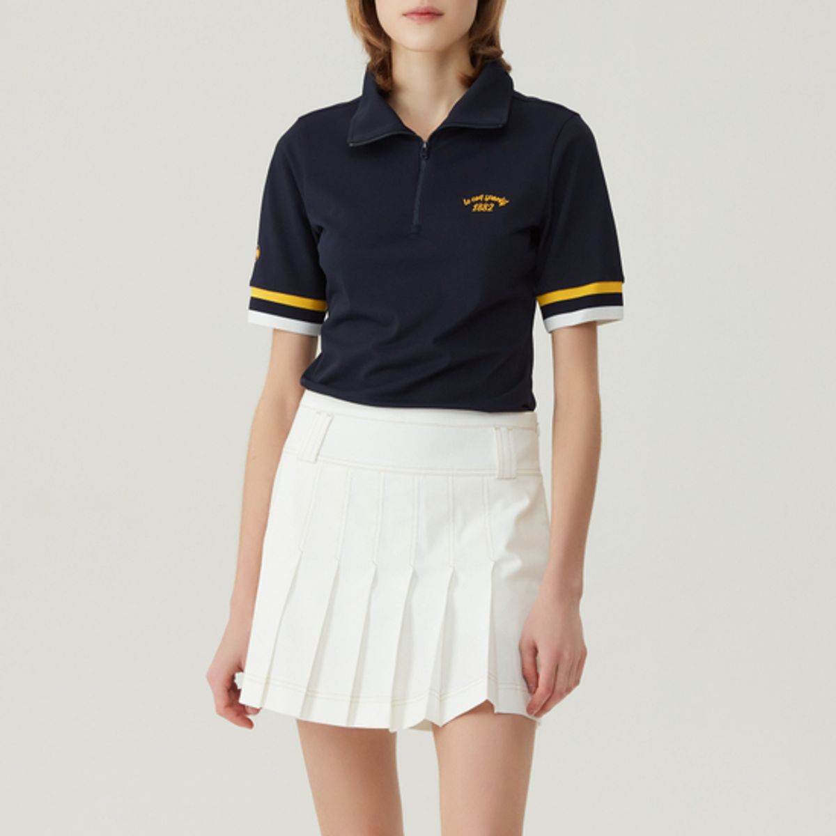 르꼬끄 골프(LECOQ GOLF) 여성 데님라이크 플리츠 스커트 (GP122LSK22)