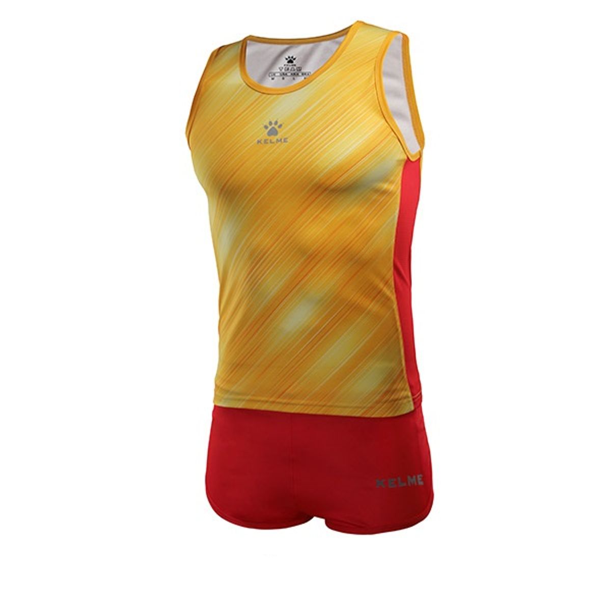 켈미(KELME) 3871010  트레이닝 런닝복 상하의 세트 Yellow/Red