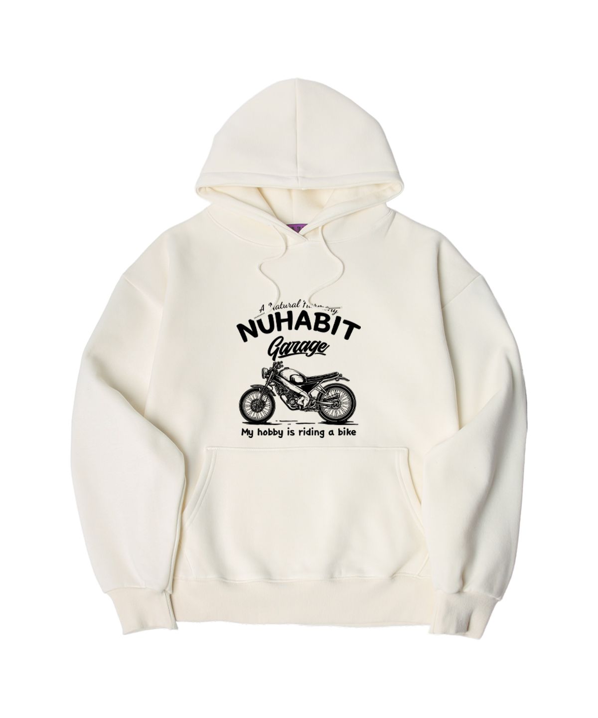 뉴해빗(NUHABIT) N/H RIDING A BIKE 오버핏 기모 후드_아이보리 (SOH4-4NH1202)