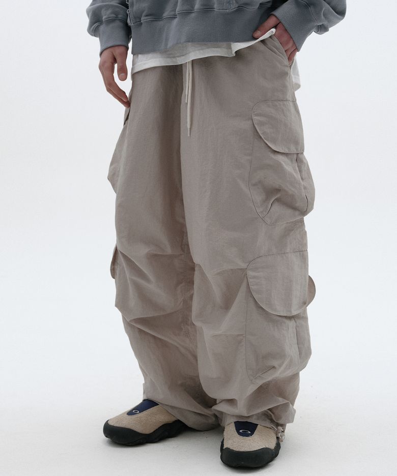 NYLON CARGO PANTS [LIGHT GRAY]