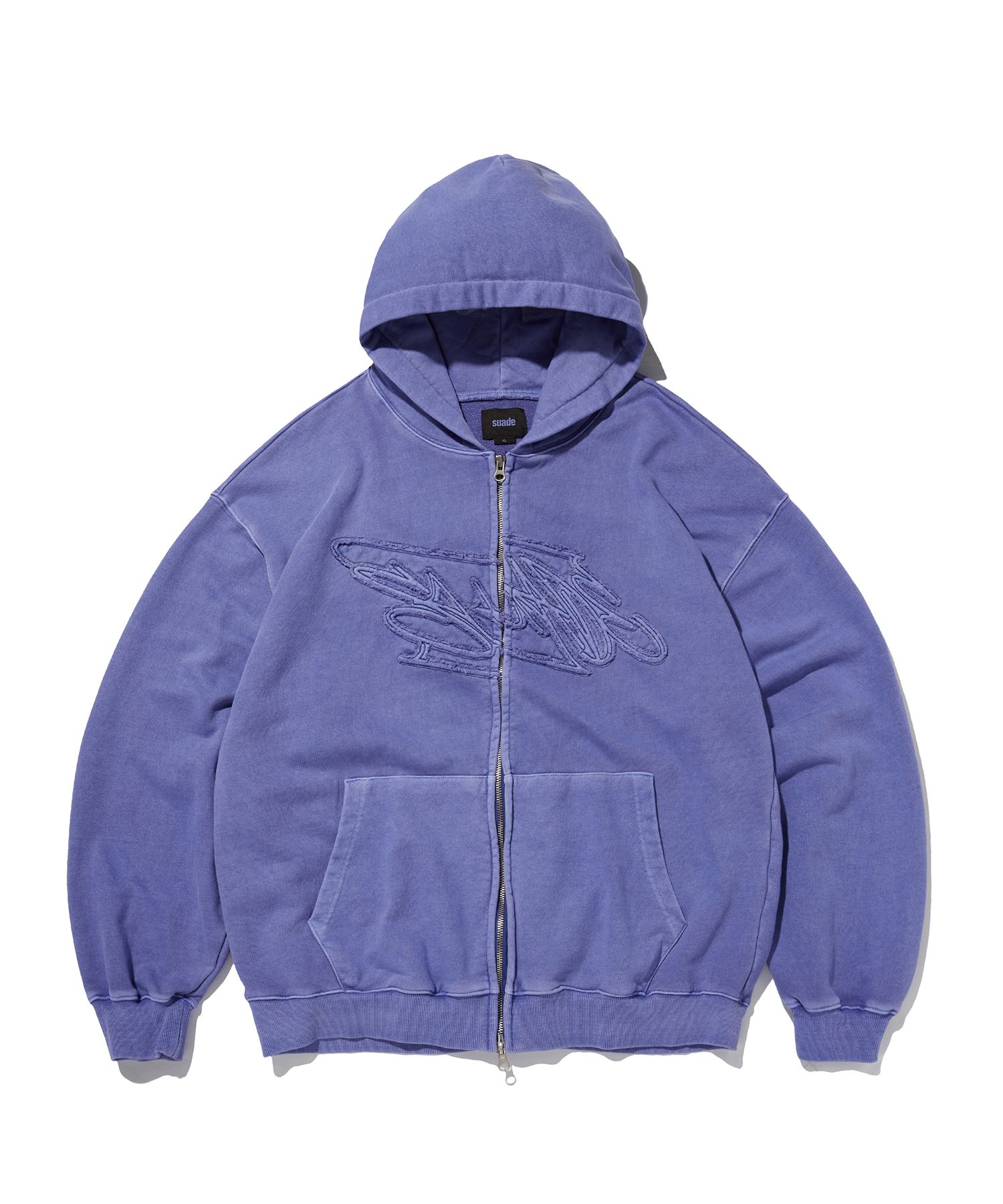 MUSINSA | SUADE LOOSE SUADE HOOD ZIP UP [PIGMENT PURPLE]