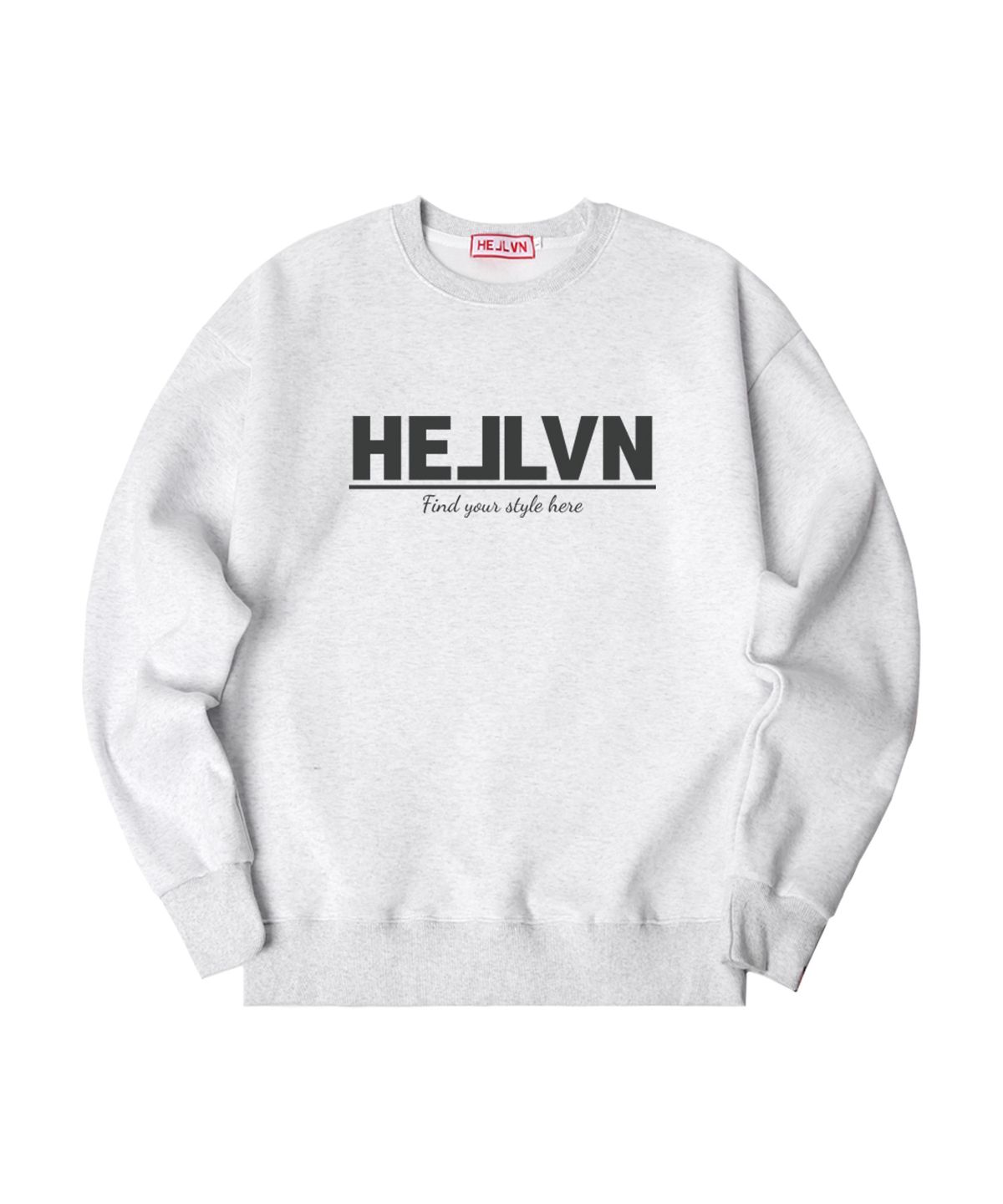 헬븐(HELLVN) H/V ORDINARY HV 오버핏 기모 맨투맨_멜란지화이트 (SOM4-4HV019)