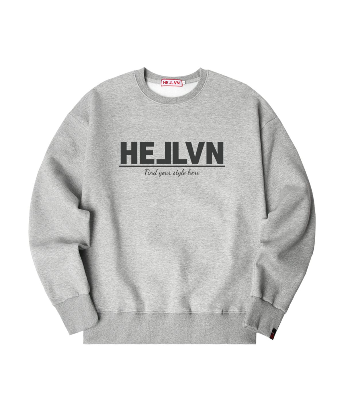 헬븐(HELLVN) H/V ORDINARY HV 오버핏 기모 맨투맨_그레이 (SOM4-4HV019)