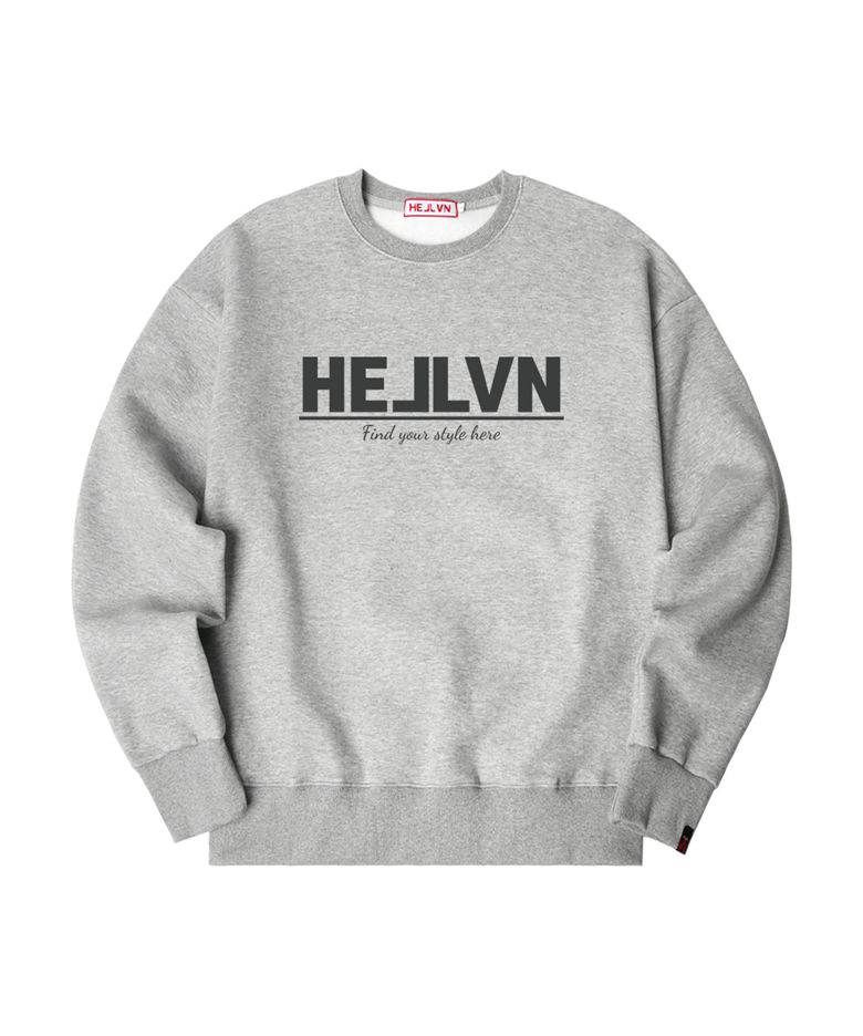 H/V ORDINARY HV 오버핏 기모 맨투맨_그레이 (SOM4-4HV019)