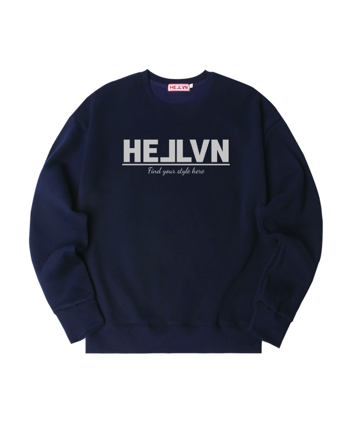 헬븐(HELLVN) H/V ORDINARY HV 오버핏 기모 맨투맨_네이비 (SOM4-4HV019)