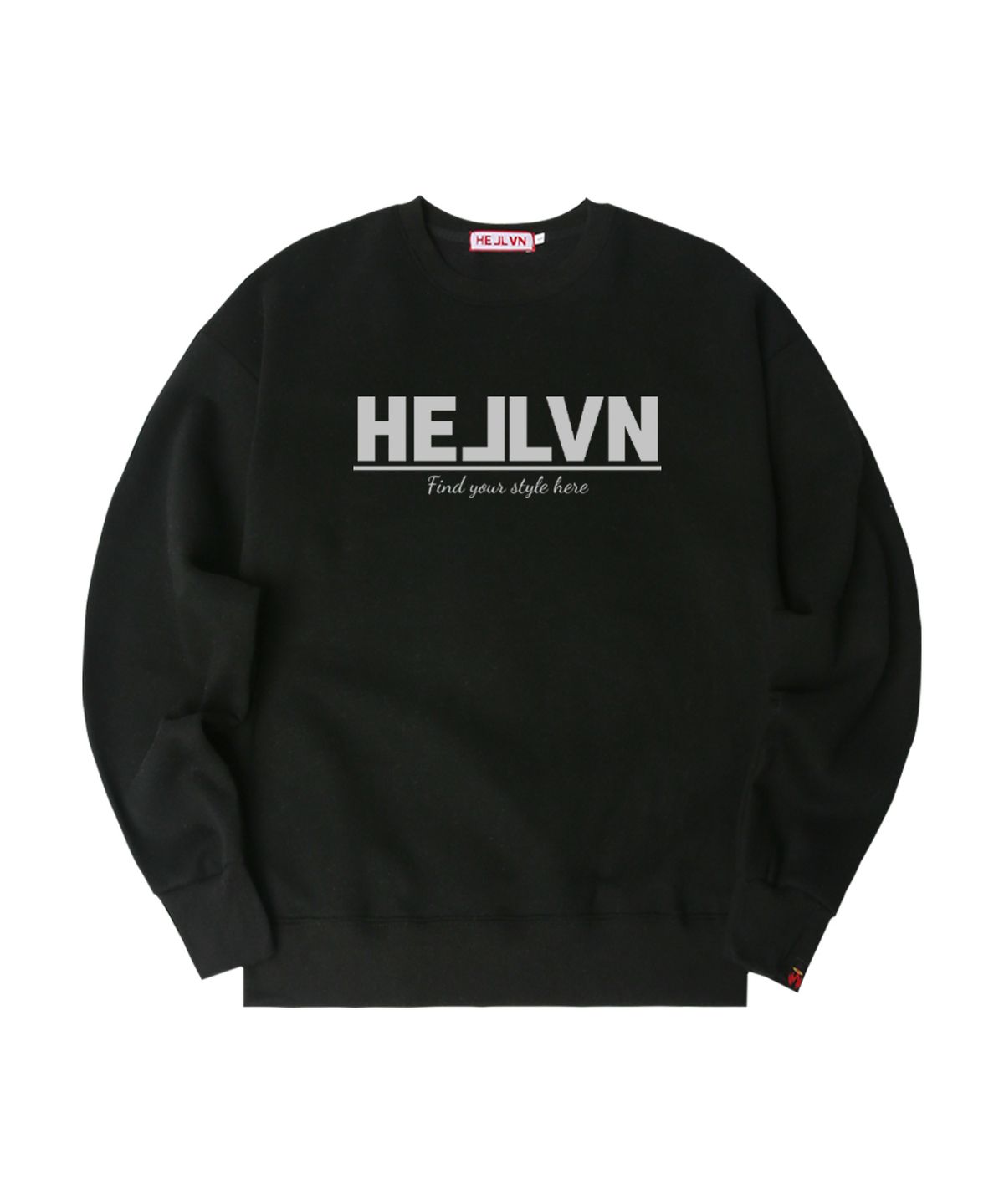 헬븐(HELLVN) H/V ORDINARY HV 오버핏 기모 맨투맨_블랙 (SOM4-4HV019)