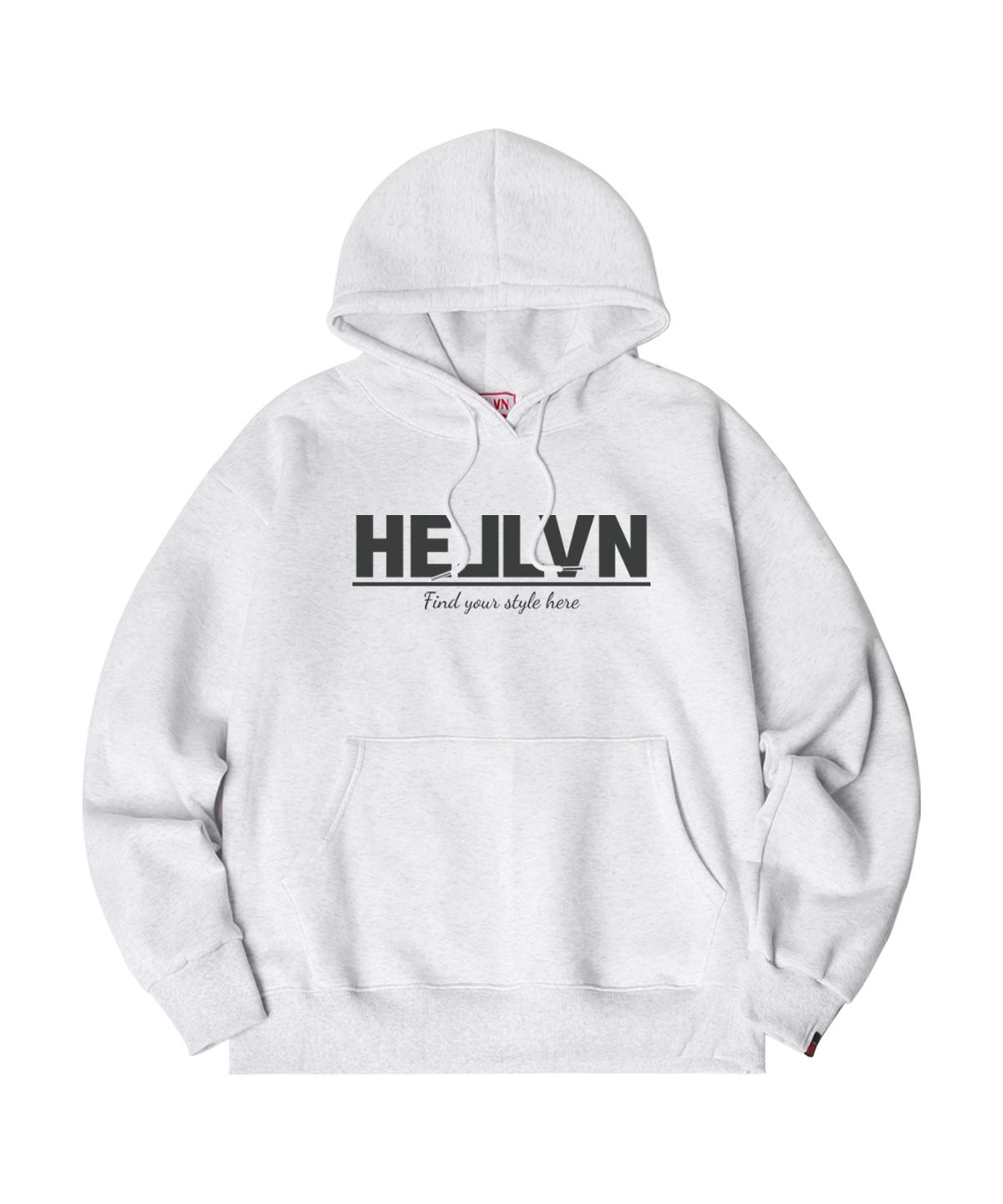 헬븐(HELLVN) H/V ORDINARY HV 오버핏 기모 후드_멜란지화이트 (SOH4-4HV019)