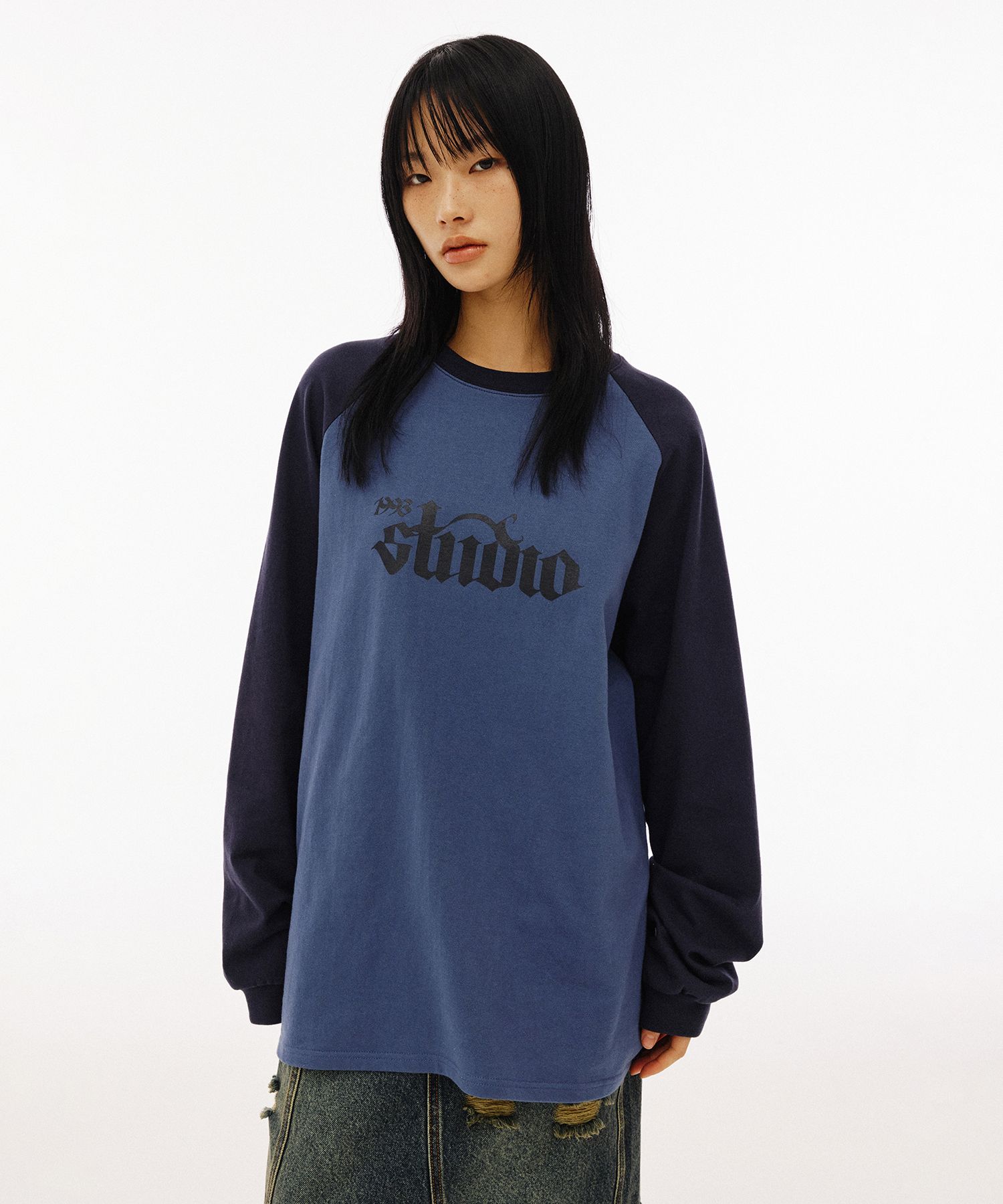 【1993studio】25SS★ Original Raglan Color Matching T-Shirt Adult 3/4 Sleeve Logo Raglan Shirt – Jools TV