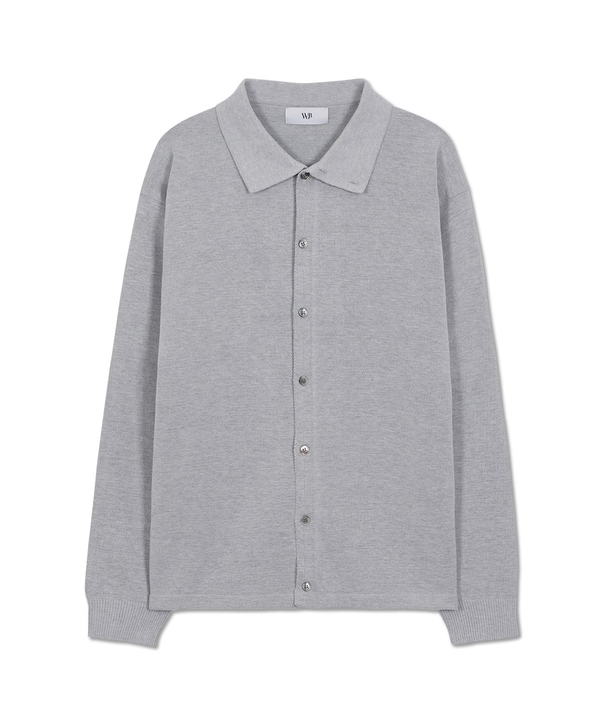 웨스트 그랜드 블러바드(WEST GRAND BOULEVARD) 메르시 세미오버 하이넥 카라 가디건 FOG GREY