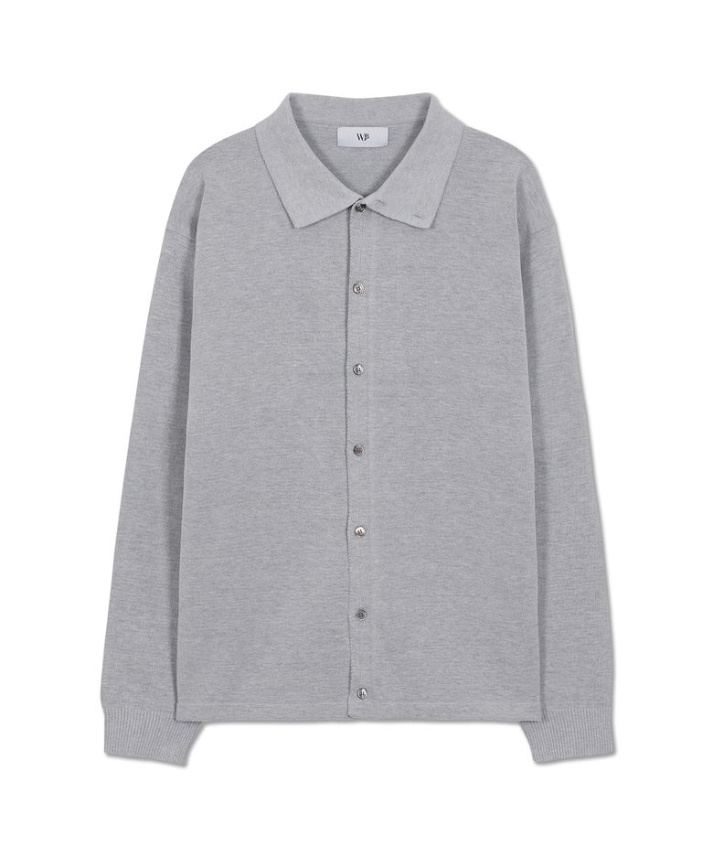 메르시 세미오버 하이넥 카라 가디건 FOG GREY