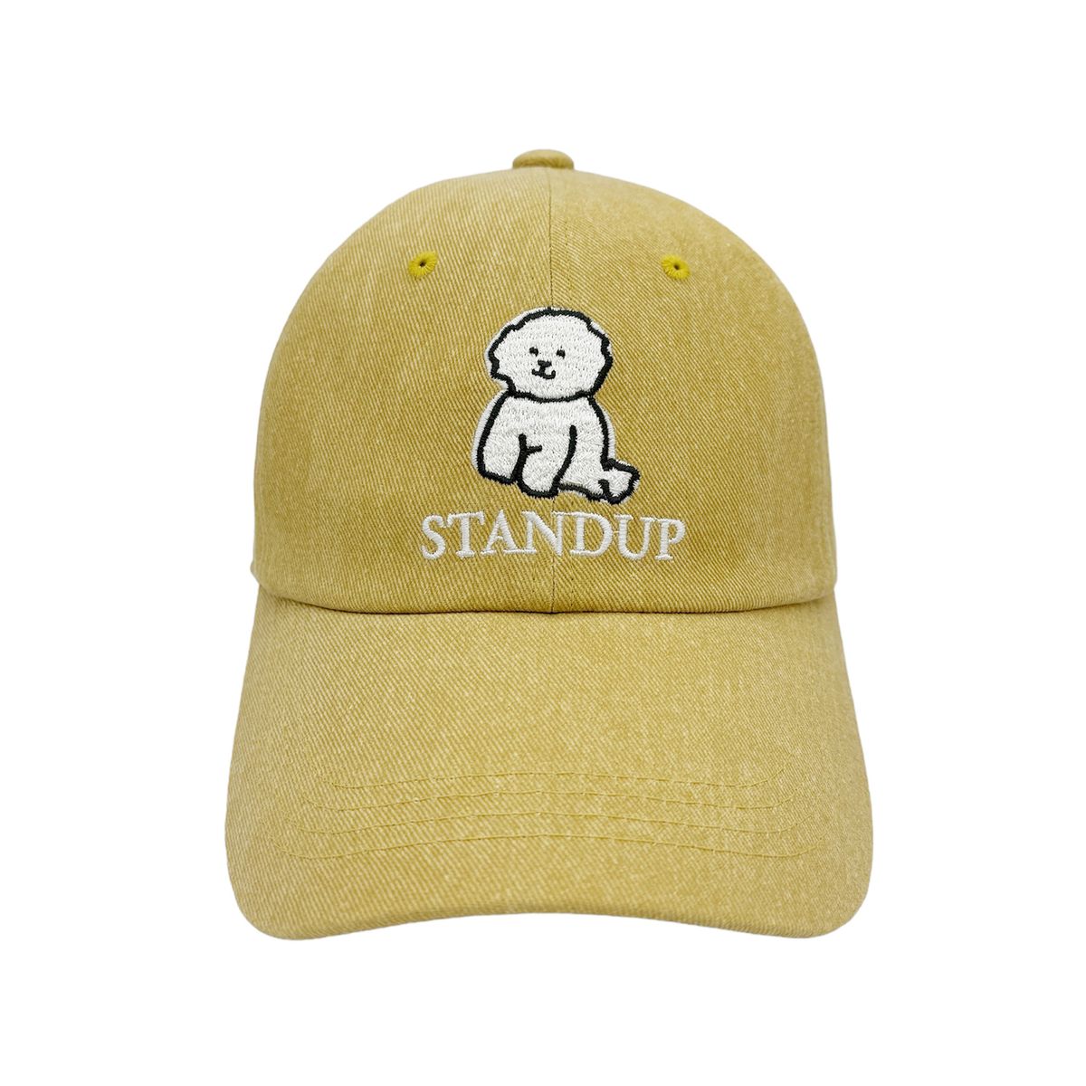 스탠드업(STANDUP) 비숑 워싱 머스터드 볼캡