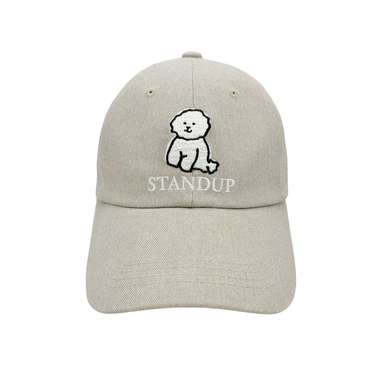 스탠드업(STANDUP) 비숑 워싱 오트밀 볼캡