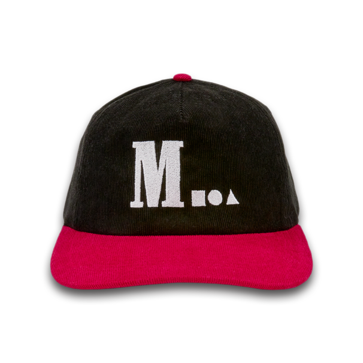 미디엄스(MEDIUMS) Geometric Logo Corduroy Cap - Black&Red(도형 로고 코듀로이 캡)