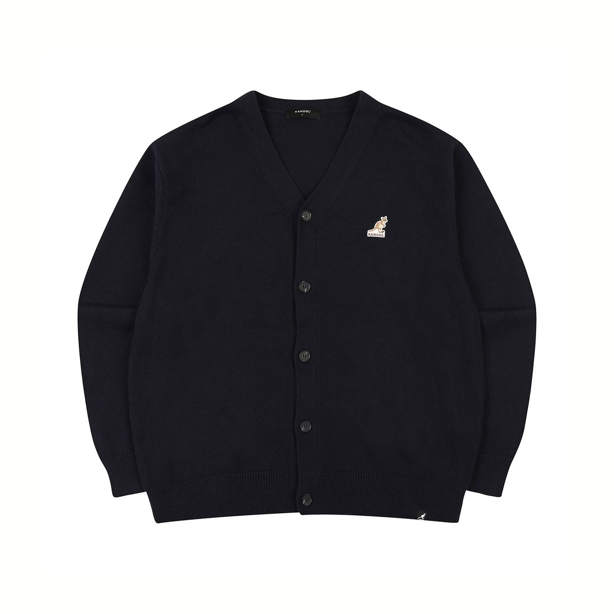 캉골(KANGOL) 로고 패치 가디건 1879 네이비