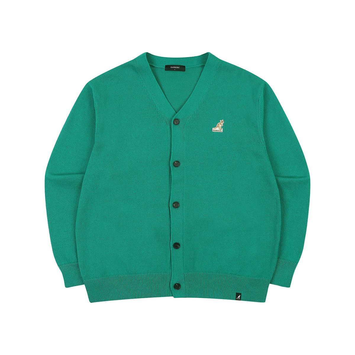 캉골(KANGOL) 로고 패치 가디건 1879 그린