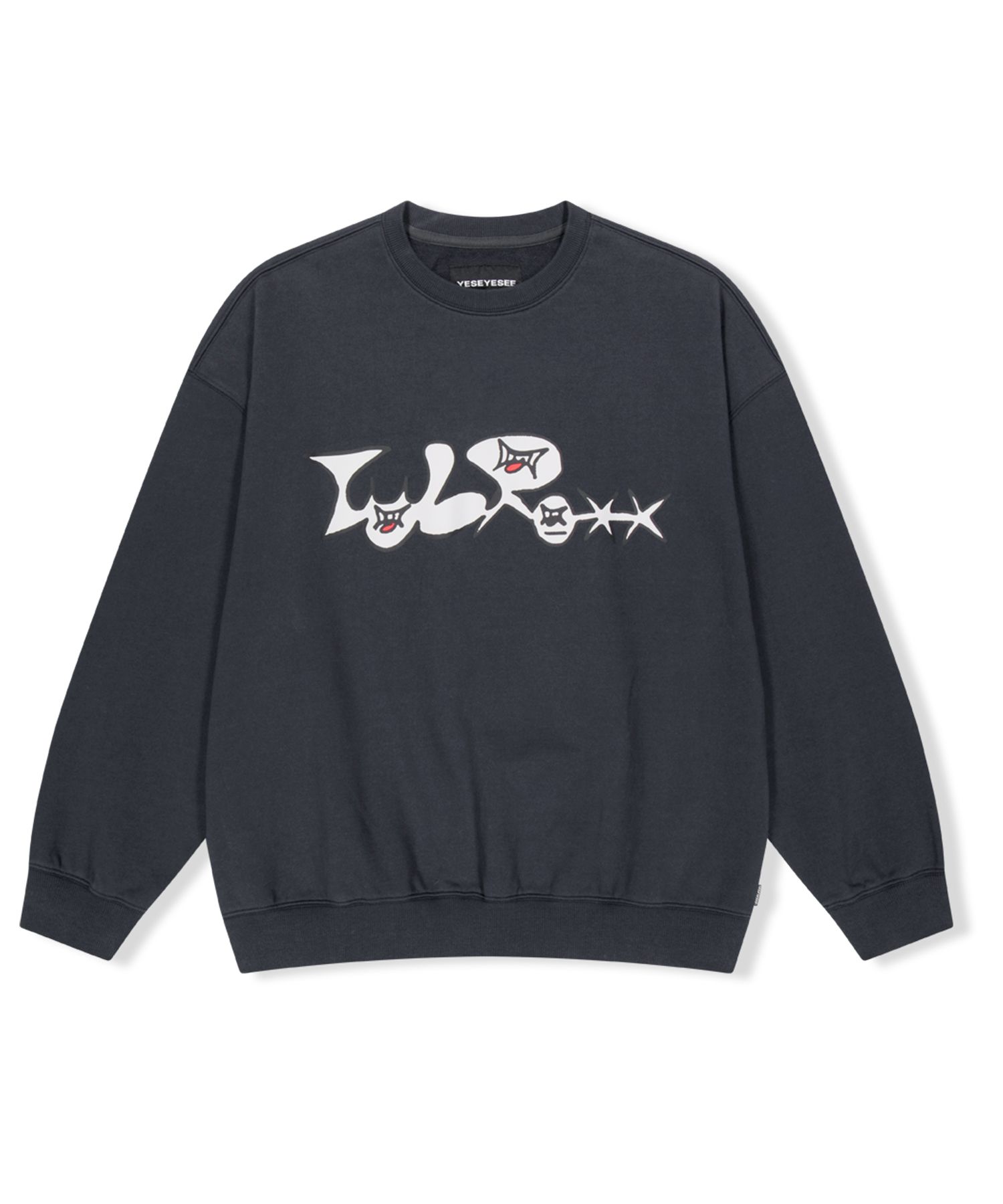 スウェット・トレーナー YESEYESEE Tulrexx Wording Sweatshirt Dark Grey YS241TSWCW02D yeseyesee Tulrexx Wording Sweatshirt - Grey | International