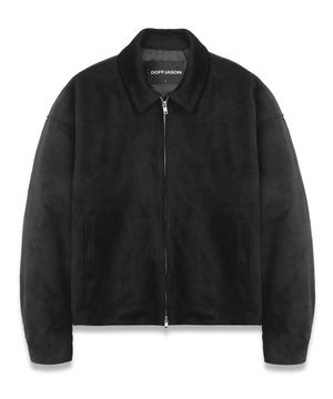 오버핏 풀업 스웨이드 싱글 자켓 BLACK