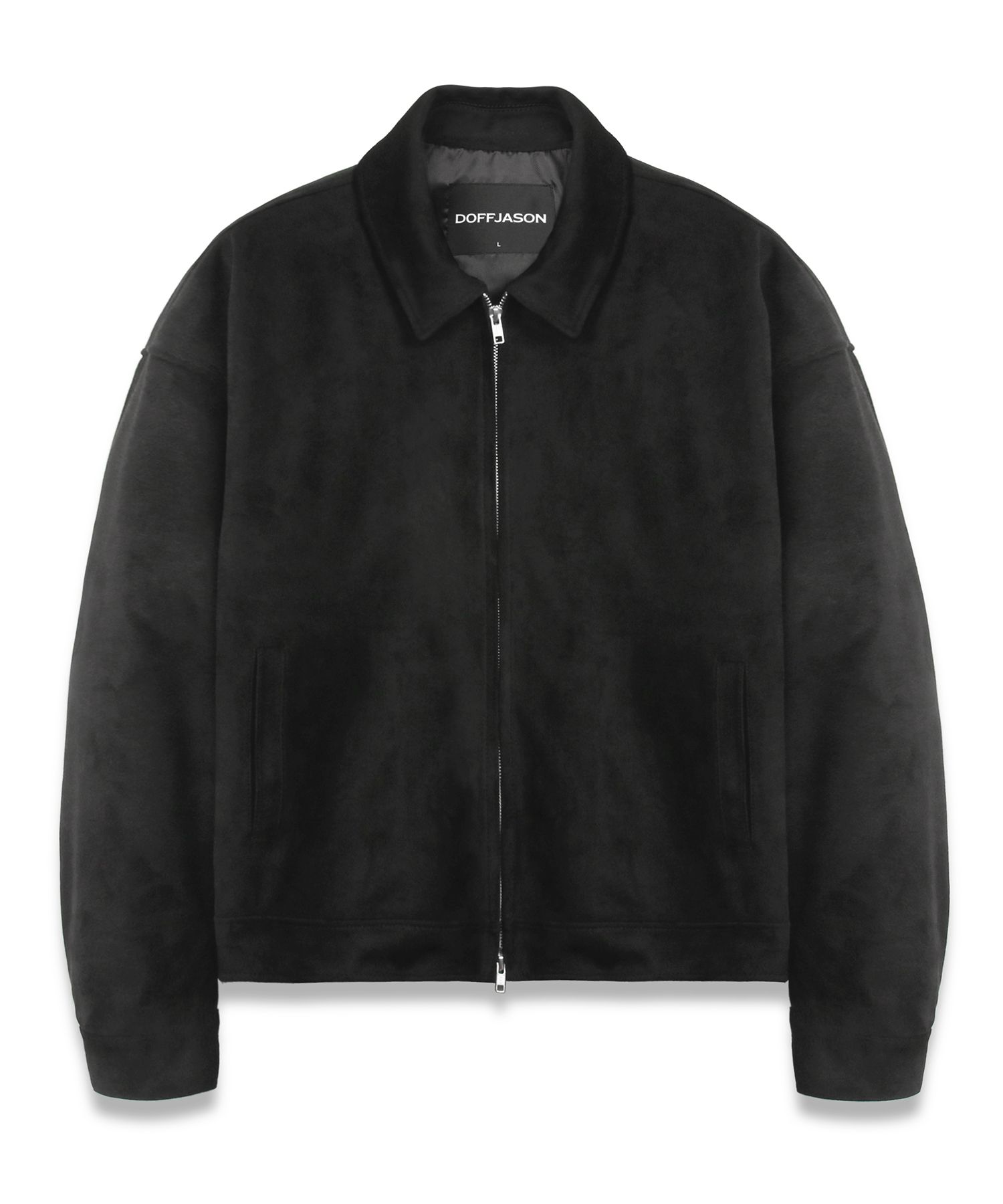 MUSINSA | DOFFJASON Oversized Pull-Up Suede Single Jacket BLACK
