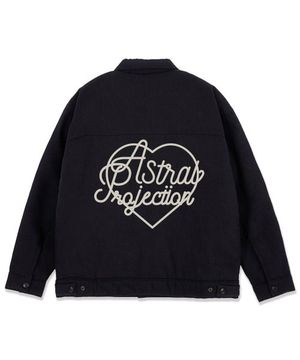 뉴 에이피 하트 오버핏 트러커 자켓_블랙