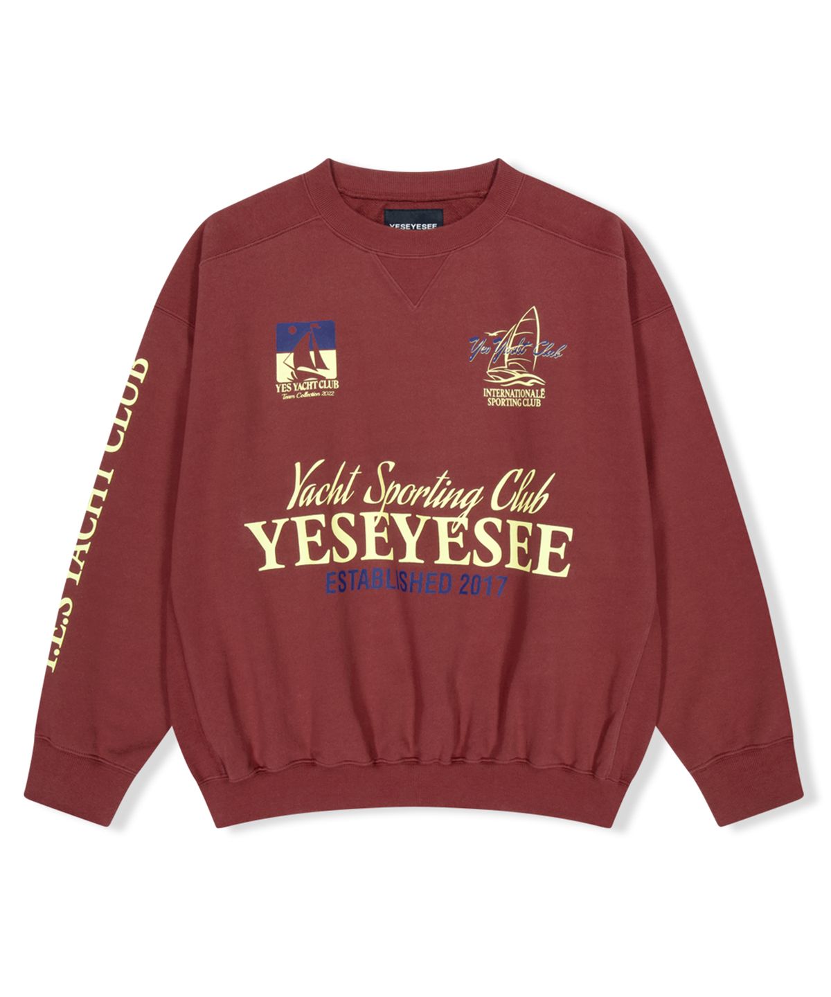 예스아이씨(YESEYESEE) Y.E.S Yacht sweatshirt Brick Red