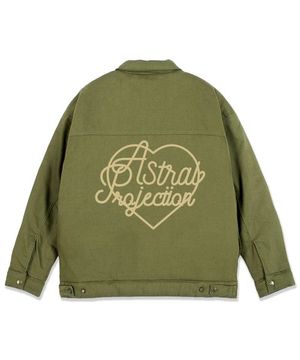 뉴 에이피 하트 오버핏 트러커 자켓_카키