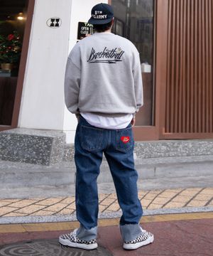 휴먼하일라이트 스몰하트 레귤러 핏 데님 팬츠